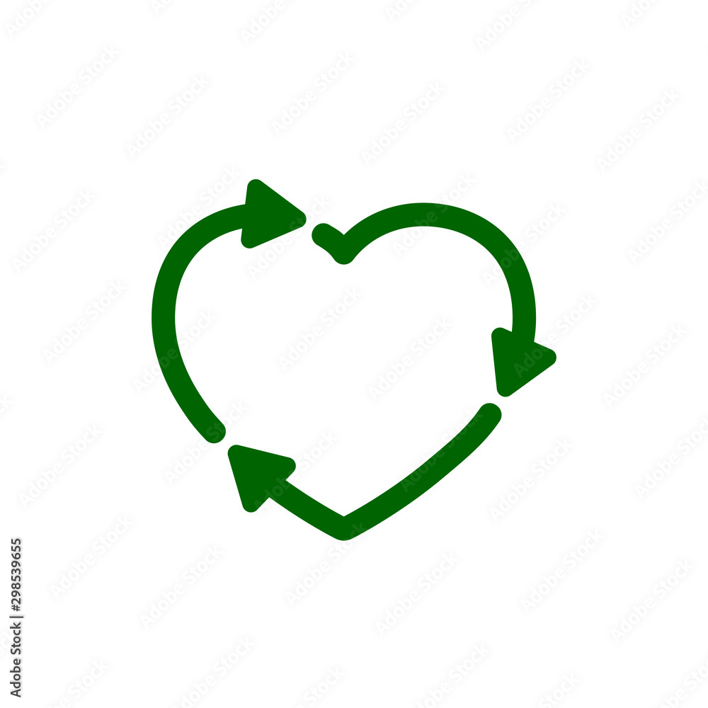 Recycle heart icon. Love eco sign – for stock - obrazy, fototapety, plakaty 