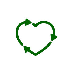 Wall Mural - Recycle heart icon. Love eco sign – for stock