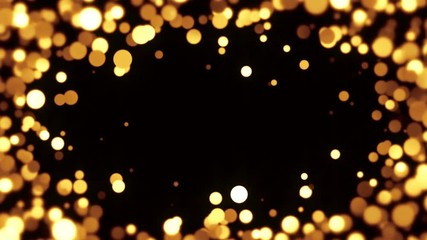 Sticker - Gold Christmas dust particles frame background. Seamless loop 4K