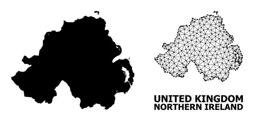 Canvas Print - Solid and Carcass Map of Northern Ireland