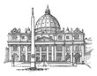 St Peter in Rome, vintage illustration.