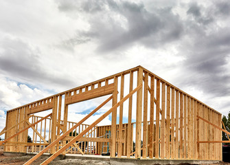 construction jobsite frame up storm cloud