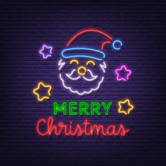 Wall Mural - santa claus neon signboard