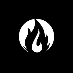 Canvas Print - Fire icons, fire image icon isolated on black background