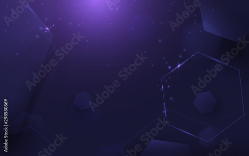 Abstract technology digital hi tech concept background. Abstract purple geome...