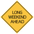 © rifkhas - Long weekend ahead. A diamond-shaped, black-yellow poster, on the theme of a particular day of the week.