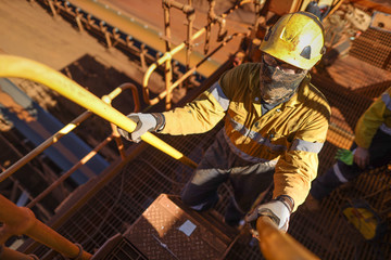 Wall Mural - miner sign of the working at height, confined space permit on isolation safety control lock box afte