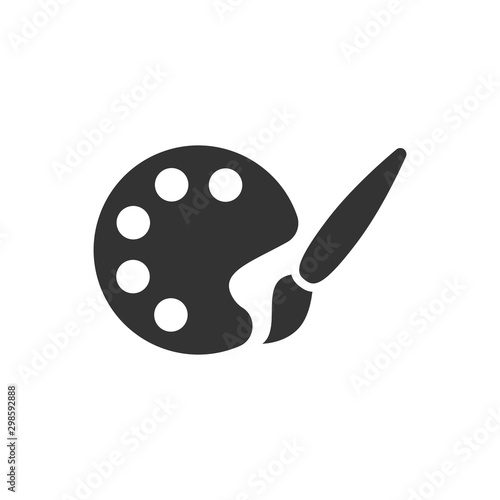 Cuadros en Lienzo Paint brush icon in flat style