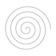 Line in circle form. Single thin line spiral goes to edge of canvas. Vector illustration