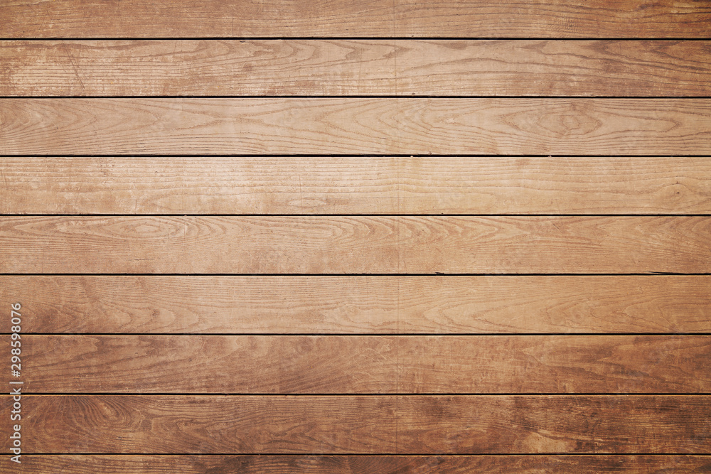 Brown painted natural wood with grains for background and texture - obrazy, fototapety, plakaty 