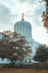 Poster - Oregon State capital outside with trees