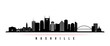 Nashville skyline horizontal banner. Black and white silhouette of Nashville, Tennessee. Vector template for your design.