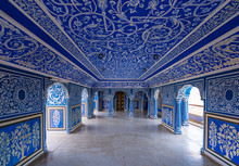 Blue Room At Chandra Mahal In City Palace, Pink City