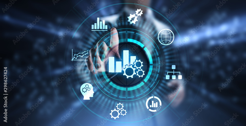 Business analytics intelligence analysis BI big data technology concept ...