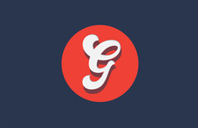 G Orange White Circle Logo Letter Alphabet For Company Icon Design
