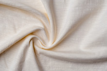 Fragment Of Crumpled Light Cotton Linen Fabric