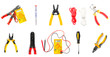 © Pixel-Shot - Set of electrician's supplies on white background
