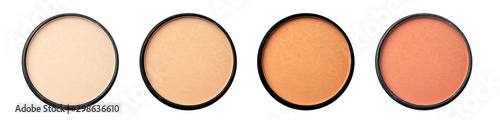 Fotografía Different facial powders on white background