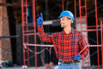 Wall Mural - Portrait of male architect in building area