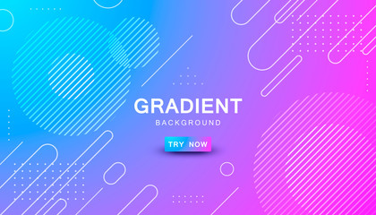 Wall Mural - blue and pink gradient geometric shape background