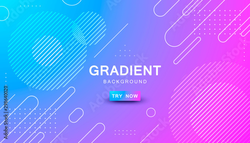 Fotomural blue and pink gradient geometric shape background