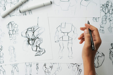Wall Mural - animator designer development designing drawing sketching development creating graphic pose characte