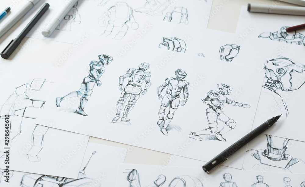 Animator designer Development designing drawing sketching development ...