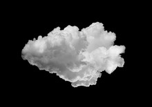 White Clouds Isolated On Black Background