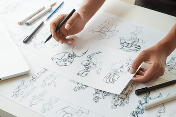 Wall Mural - animator designer development designing drawing sketching development creating graphic pose characte