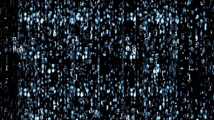 Wall Mural - 3d rendering of blur binary data background in blue color tone. concept for big data, deep machine l