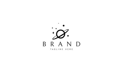 Wall Mural - vector logo on which an abstract image of the planet and stars.