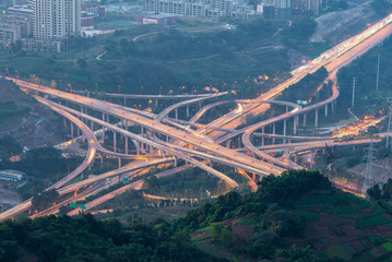 Wall Mural - Ring-shaped overpass in Chongqing, China