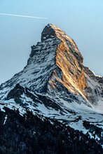 East And North Faces Of The Matterhorn During Sunrise In Zermatt, Switzerland.