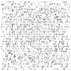 Random Hex and binary code, Isolated on white for you web, internet data background. Black and White vector illustration with text