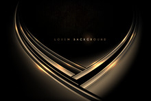 Abstract Gold And Black Shiny Background