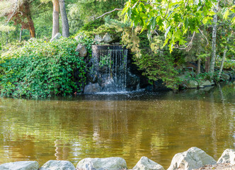 park waterfall and pond 2