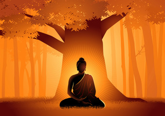 siddhartha gautama enlightened under bodhi tree