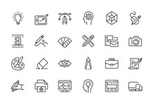 Minimal Graphic Design Related Icon Set