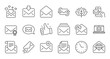 © blankstock - Mail message line icons. Newsletter, E-mail, Correspondence. Communication linear icon set. Quality line set. Vector