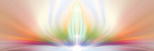 Abstract Futuristic Multi Color Energy Flower. Color Background.