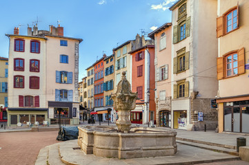Fototapete - Square in Le Puy-en-Velay, France