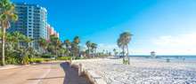 Clearwater Beach With Beautiful White Sand In Florida USA
