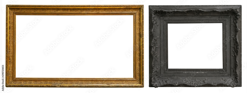 Antique gold antique picture frames - obrazy, fototapety, plakaty 