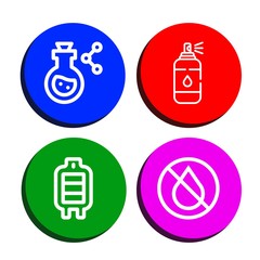 Canvas Print - Set of fluid icons such as Flask, Spray, Blood transfusion, Ink , fluid