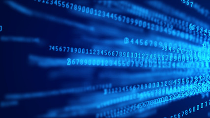 Digital background matrix. Information computer code. Hacker concept. 3d rendering