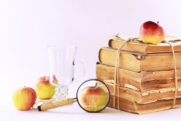 Canvas Print - A stack of old vintage books