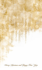 Wall Mural - greeting card. bright gold christmas bokeh background