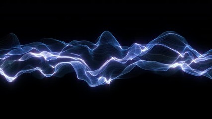 Sticker - 4k video. lines abstract. looped animation. wave pattern. dotted lines. neon waves. particles backgr