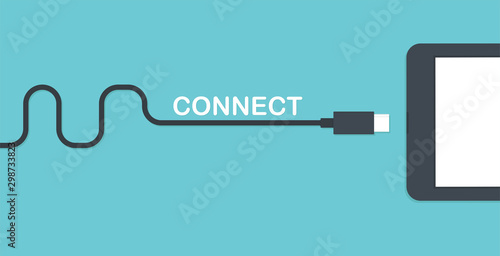 Fotografía Mobile smartphone charging. Connection concept.