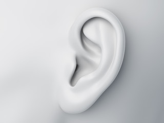 3d rendered medically accurate illustration of a grey abstract female ear